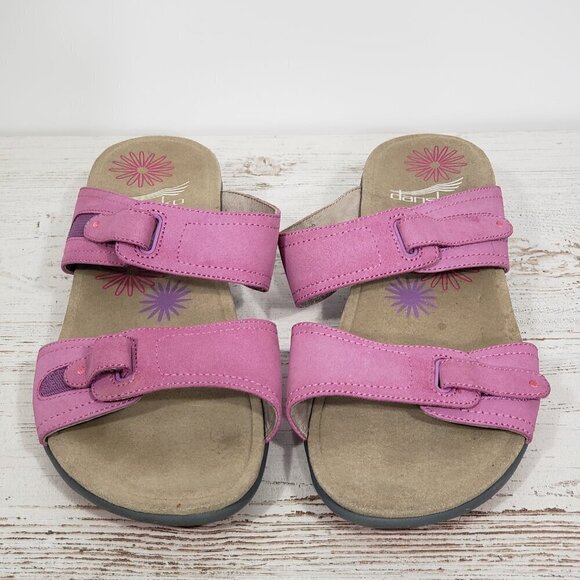 Dansko  Pink Leather Sandals  Women's Size 41 (US size 10.5-11) Hook and Loop - Picture 7 of 7